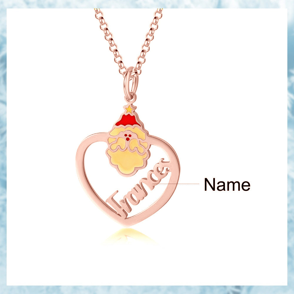 Personalized Christmas Santa Claus Name Necklace