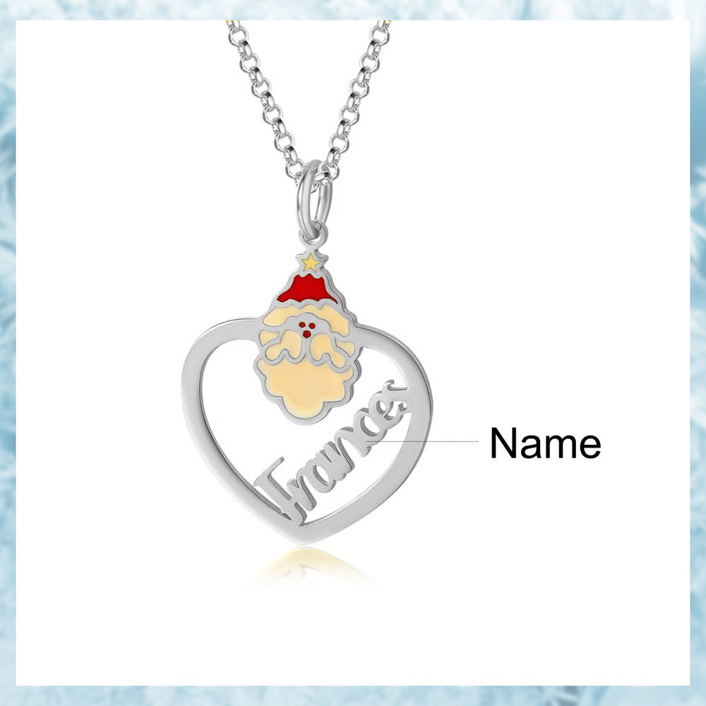 Personalized Christmas Santa Claus Name Necklace