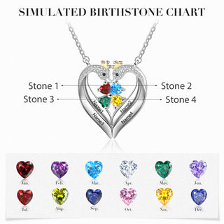 Personalized Birthstone Animal Swan Heart Shape Pendant Necklace