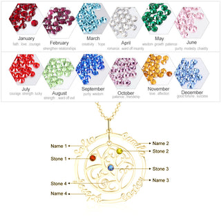 Personalized Rhodium Plated Tree of Life Name Necklace