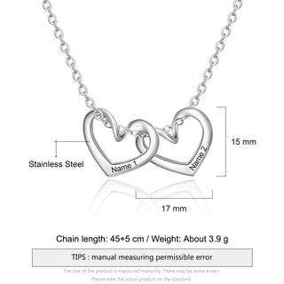 Engraving Stainless Steel Heart Shape Necklace