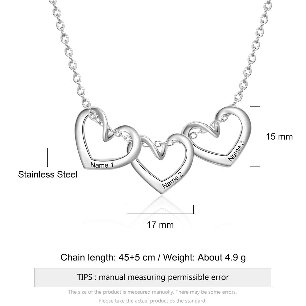 Engraving Stainless Steel Heart Shape Necklace