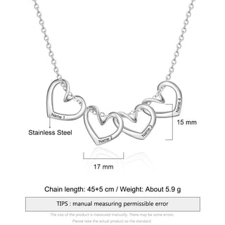 Engraving Stainless Steel Heart Shape Necklace