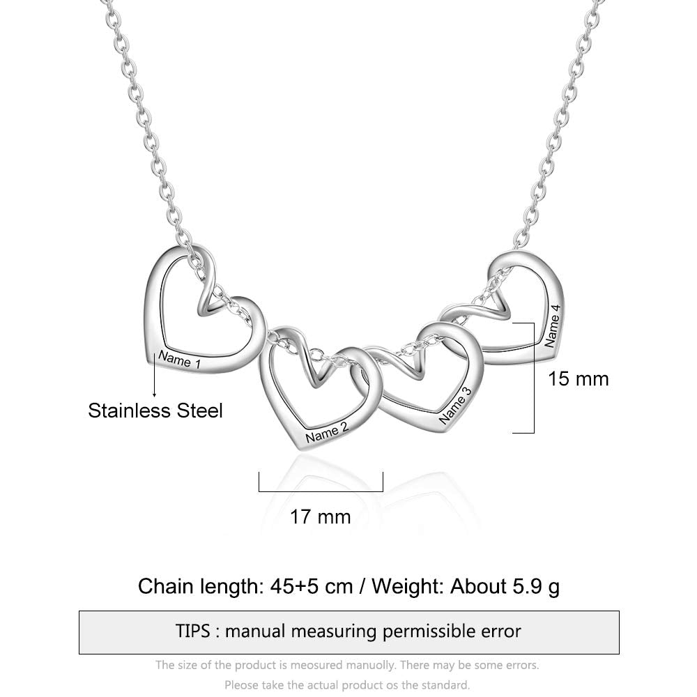 Engraving Stainless Steel Heart Shape Necklace