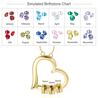 Birthstone & Engraved Rhodium plated Necklace