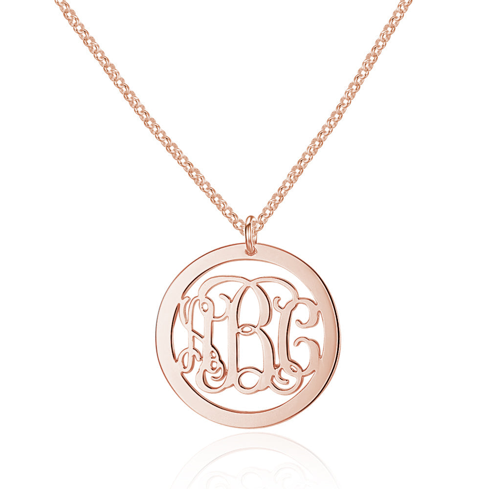 Personalized 925 Sterling Silver Monogram Necklace