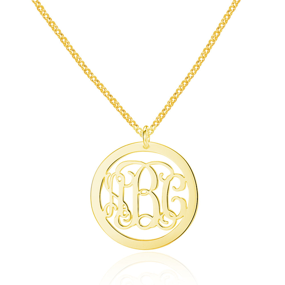 Personalized 925 Sterling Silver Monogram Necklace