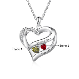 Rhodium Plated Heart Necklace