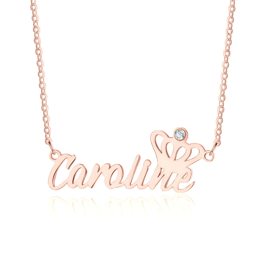 Rhodium Plated Personalized Name Necklace