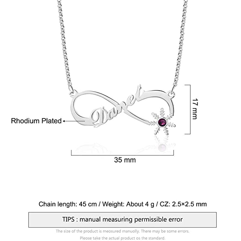 Personalized Snowflake Infinity Name Necklace
