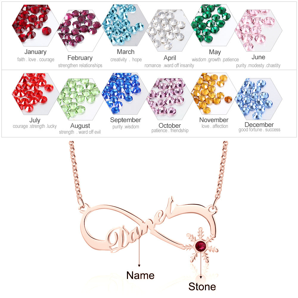 Personalized Snowflake Infinity Name Necklace