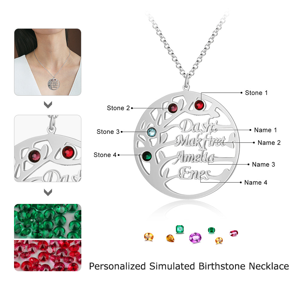 Personalized Tree of Life Name Necklace