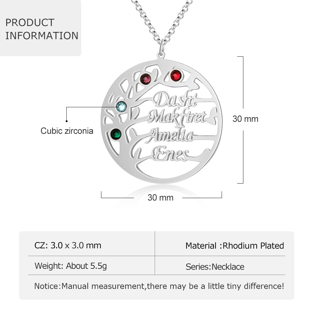 Personalized Tree of Life Name Necklace