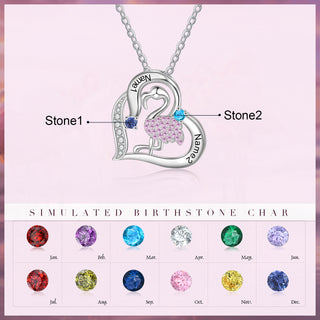 Personalized Animal Swan Pendant Necklace