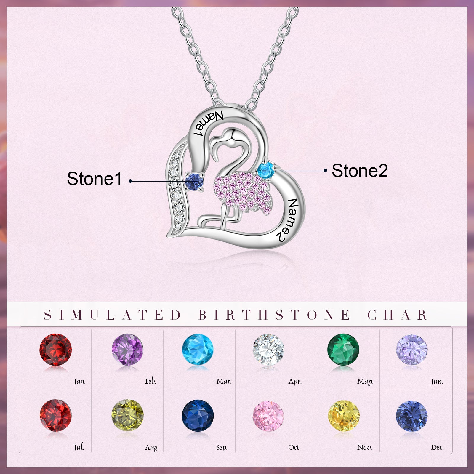Personalized Animal Swan Pendant Necklace
