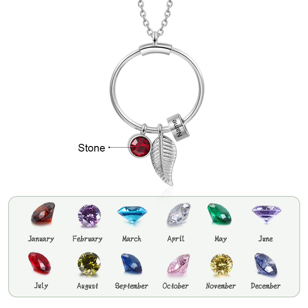 Personalized Stainless Steel Leaf Necklace