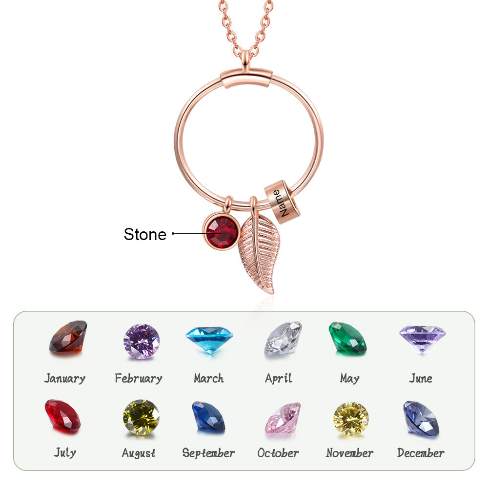 Personalized Stainless Steel Leaf Necklace