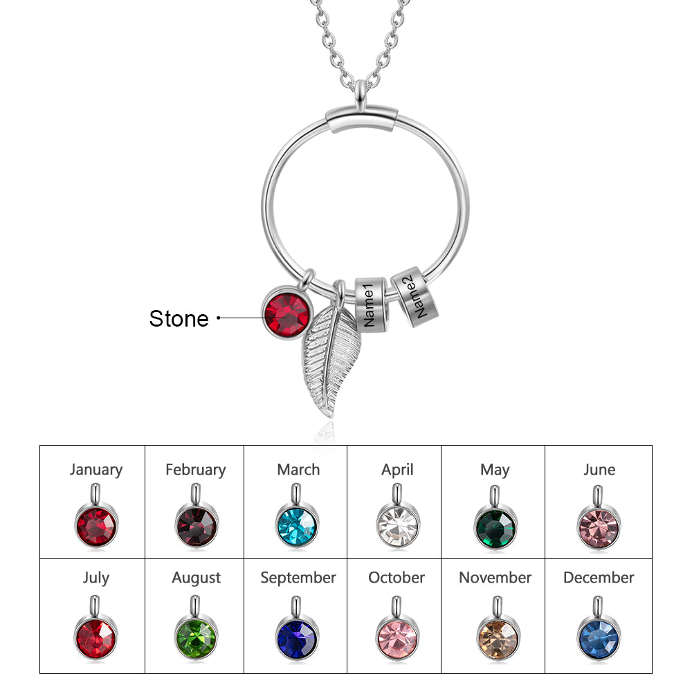 Personalized Stainless Steel Leaf Necklace