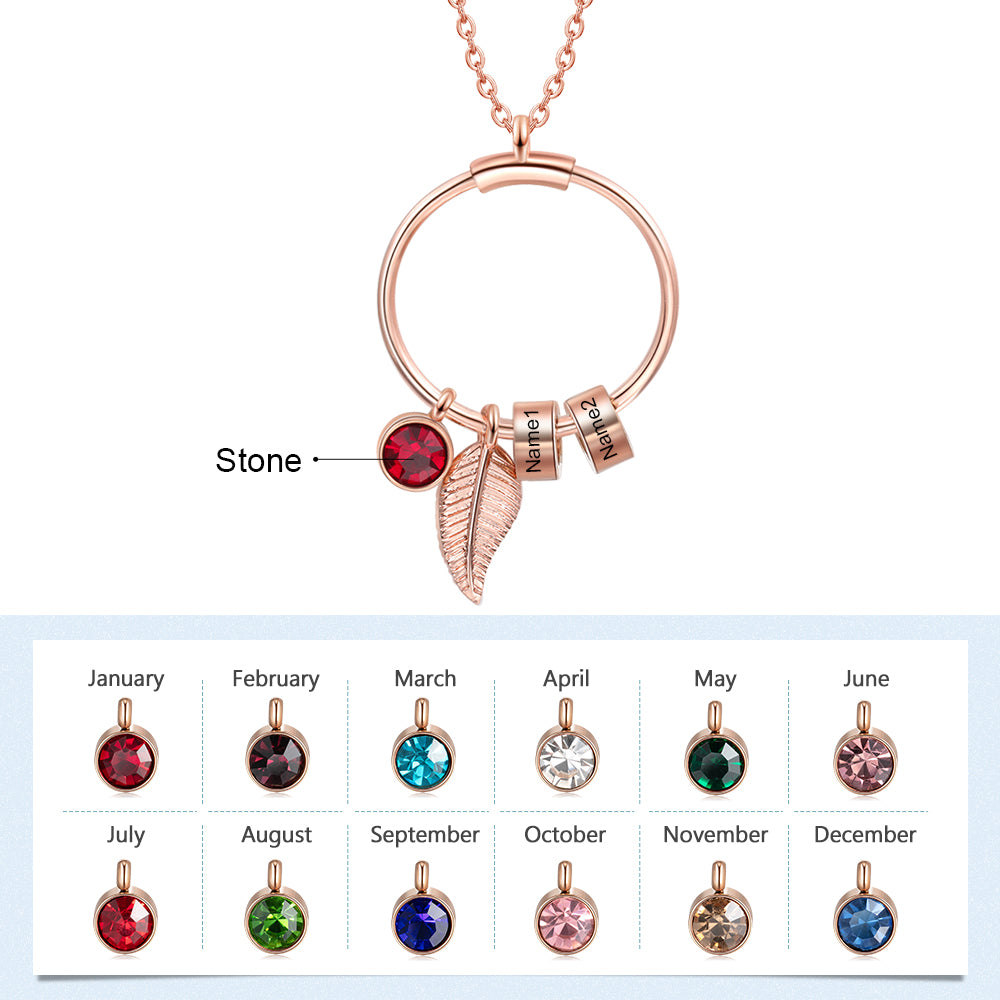 Personalized Stainless Steel Leaf Necklace