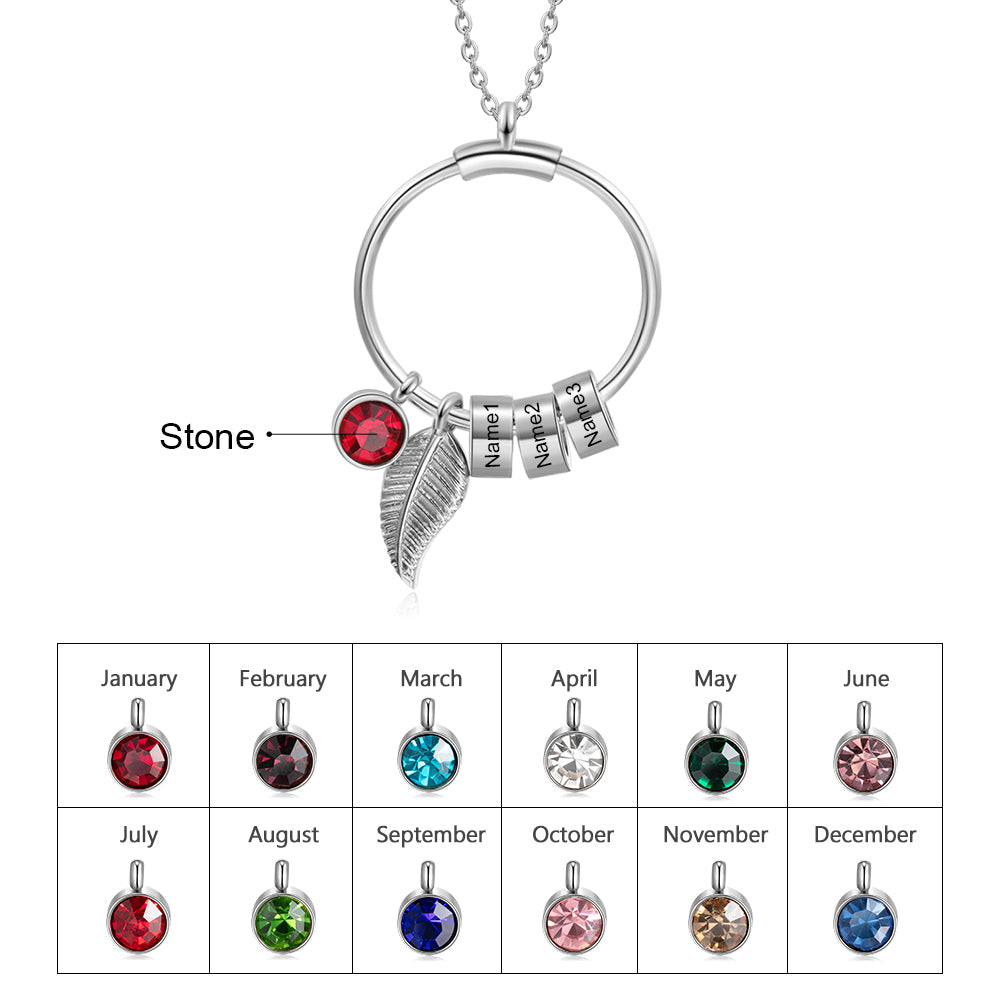 Personalized Stainless Steel Leaf Necklace