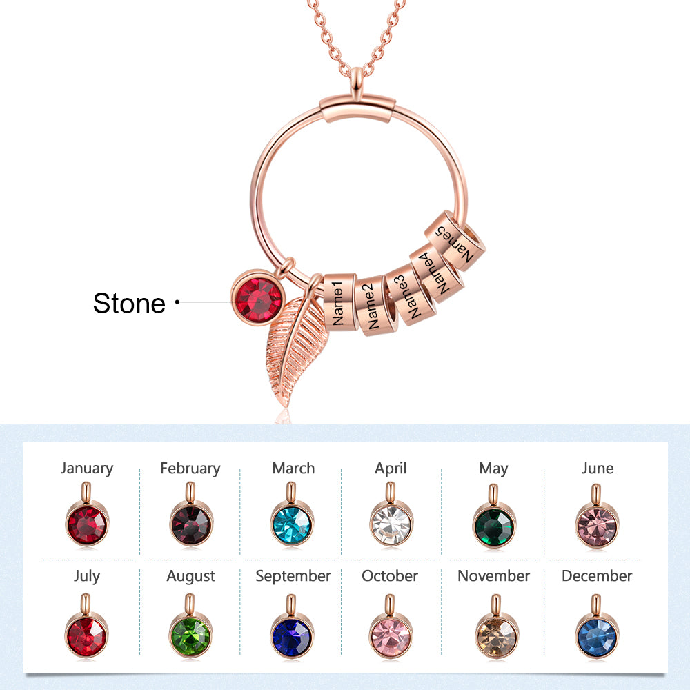 Personalized Stainless Steel Leaf Necklace