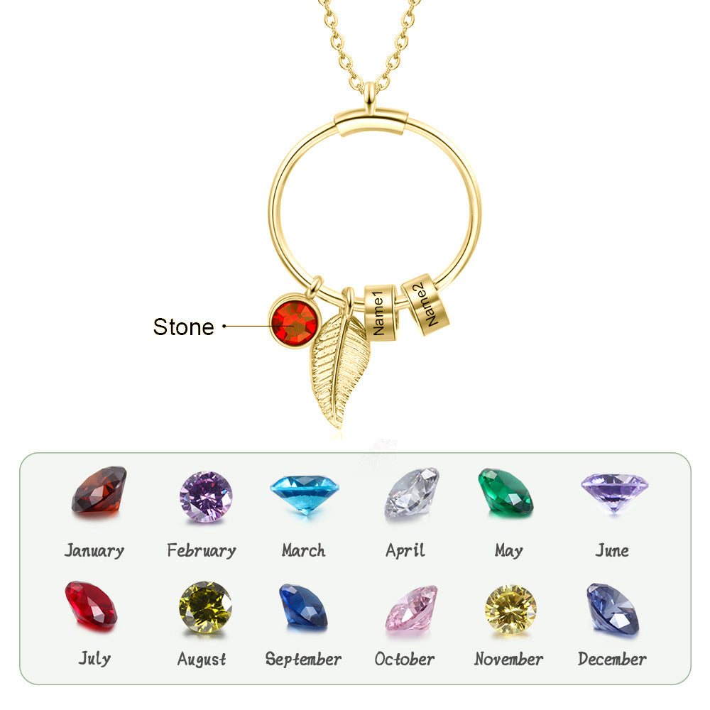 Personalized Stainless Steel Leaf Necklace