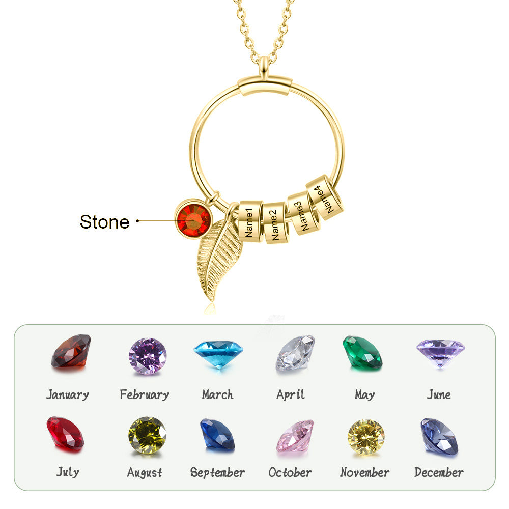 Personalized Stainless Steel Leaf Necklace