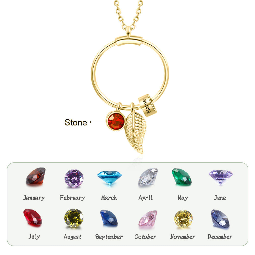 Personalized Stainless Steel Leaf Necklace