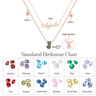 Rhodium Plated Cat Name Necklace