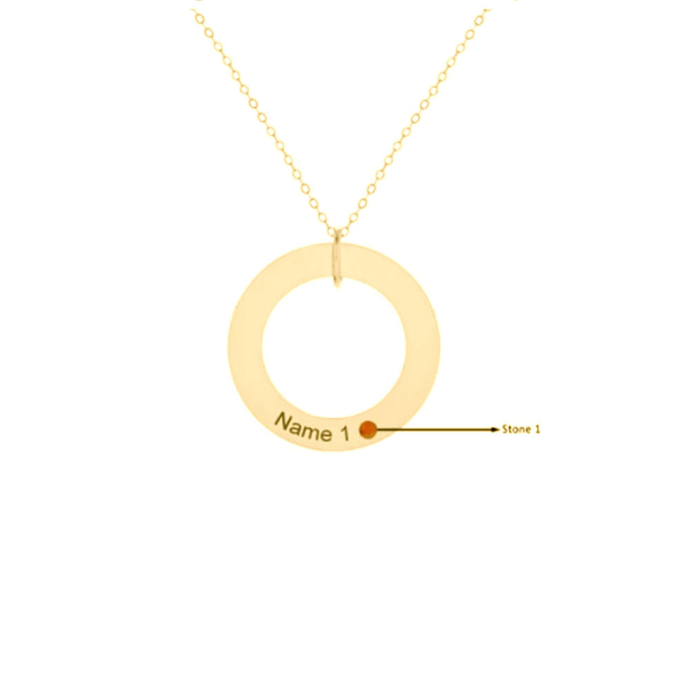 Custom 925 Sterling Silver Circle Necklace
