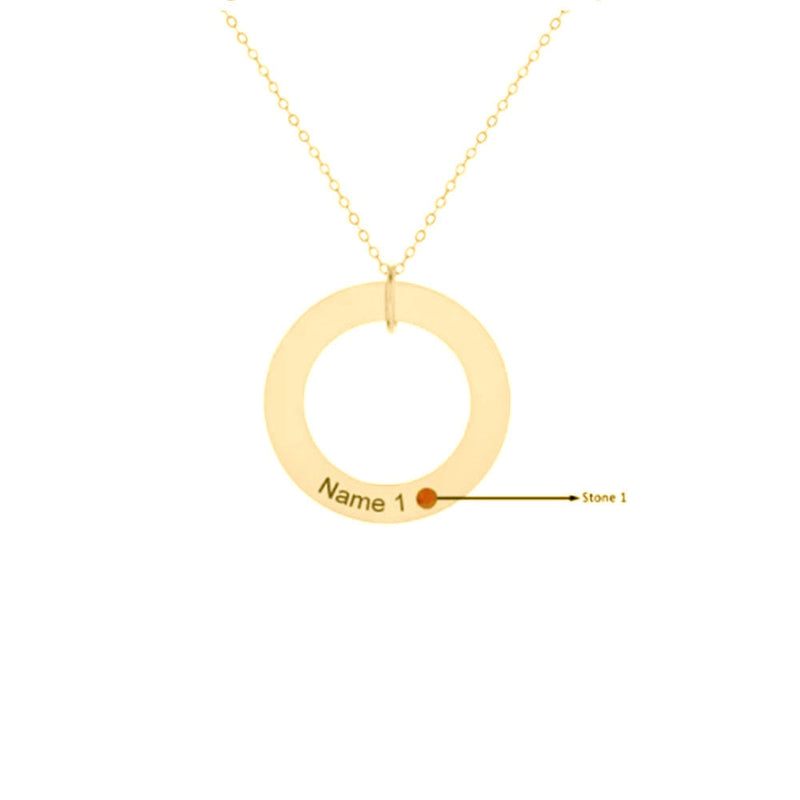 Custom 925 Sterling Silver Circle Necklace