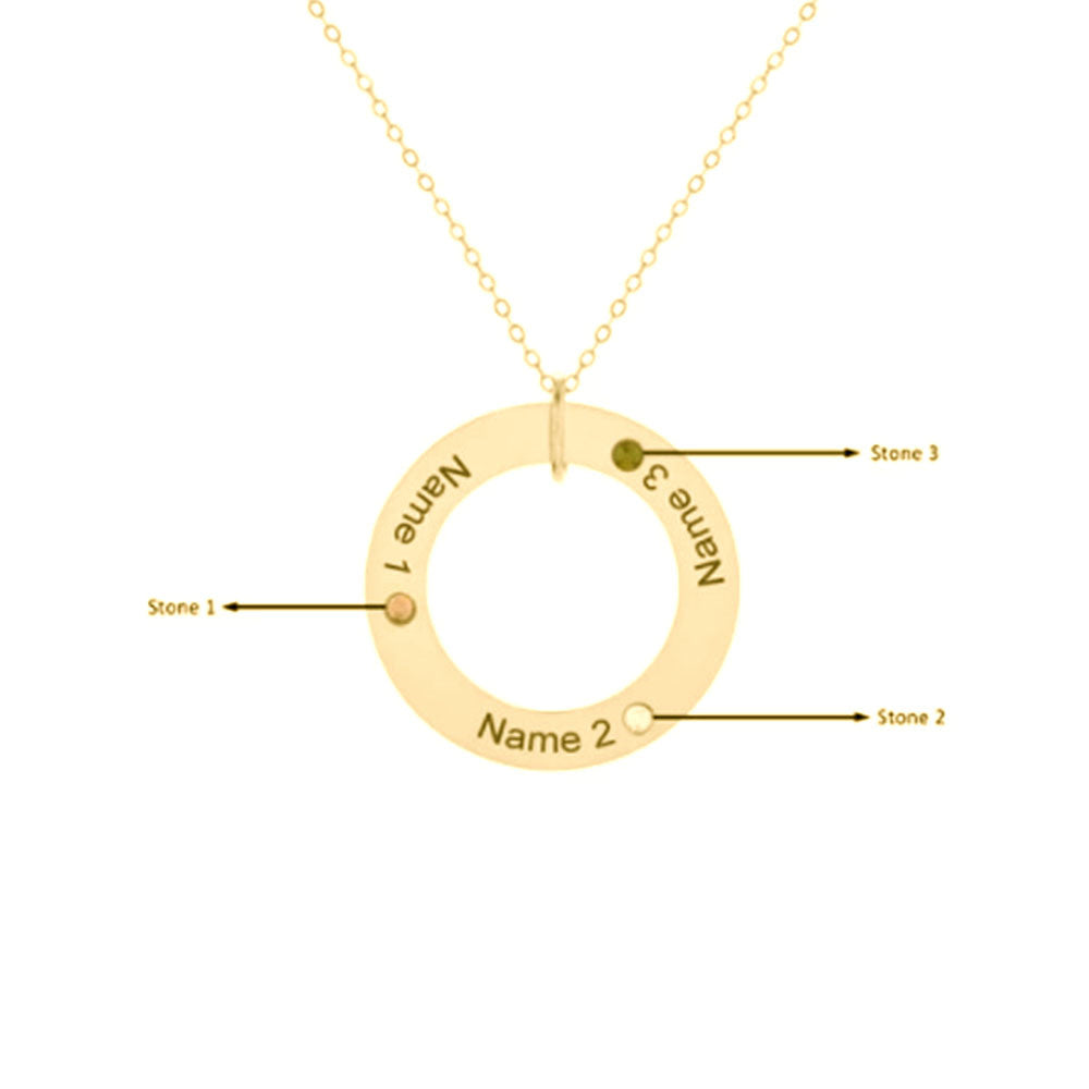 Custom 925 Sterling Silver Circle Necklace