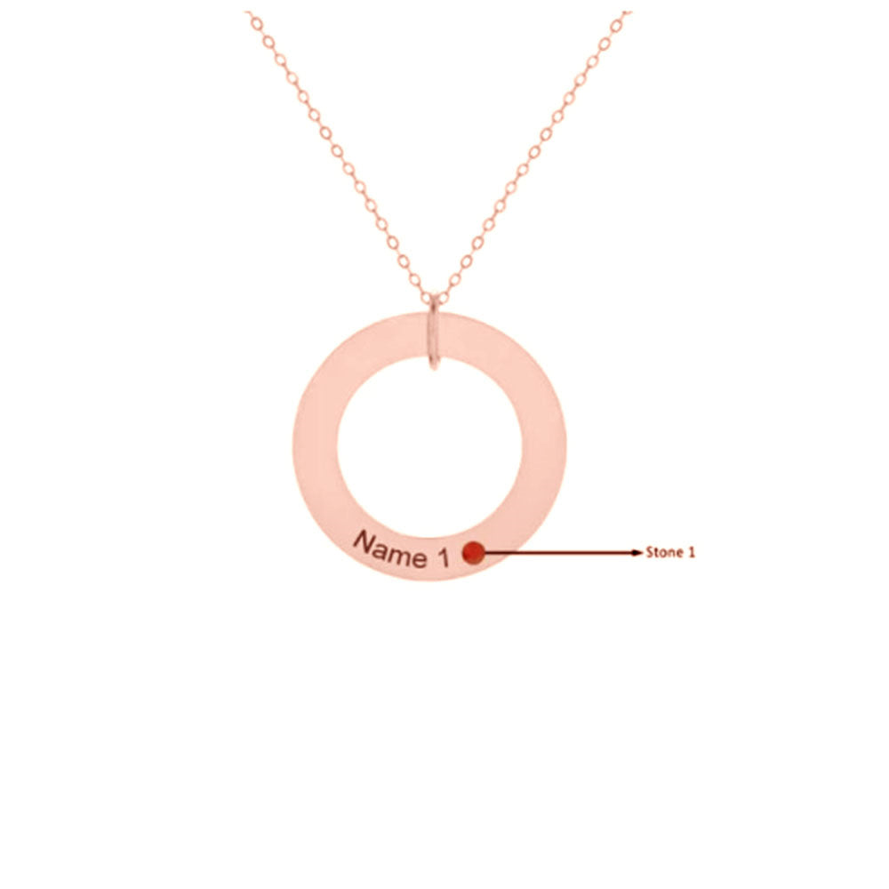 Custom 925 Sterling Silver Circle Necklace