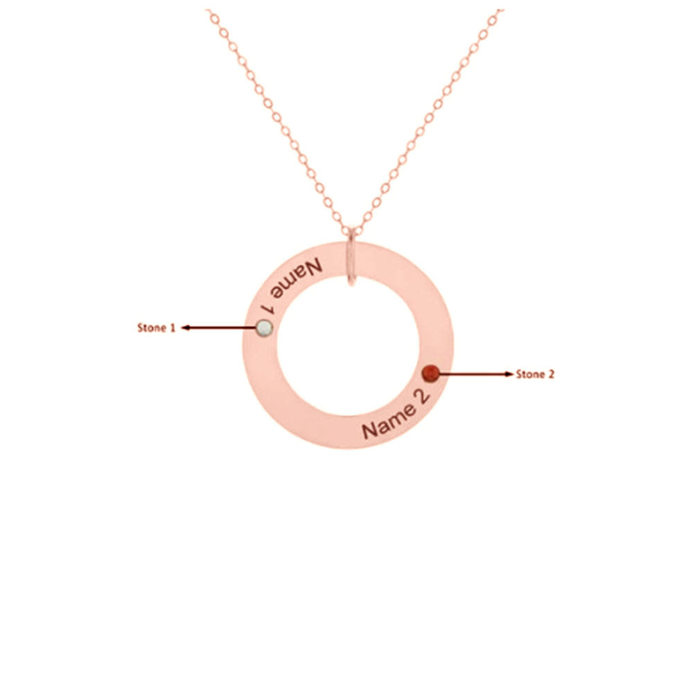 Custom 925 Sterling Silver Circle Necklace