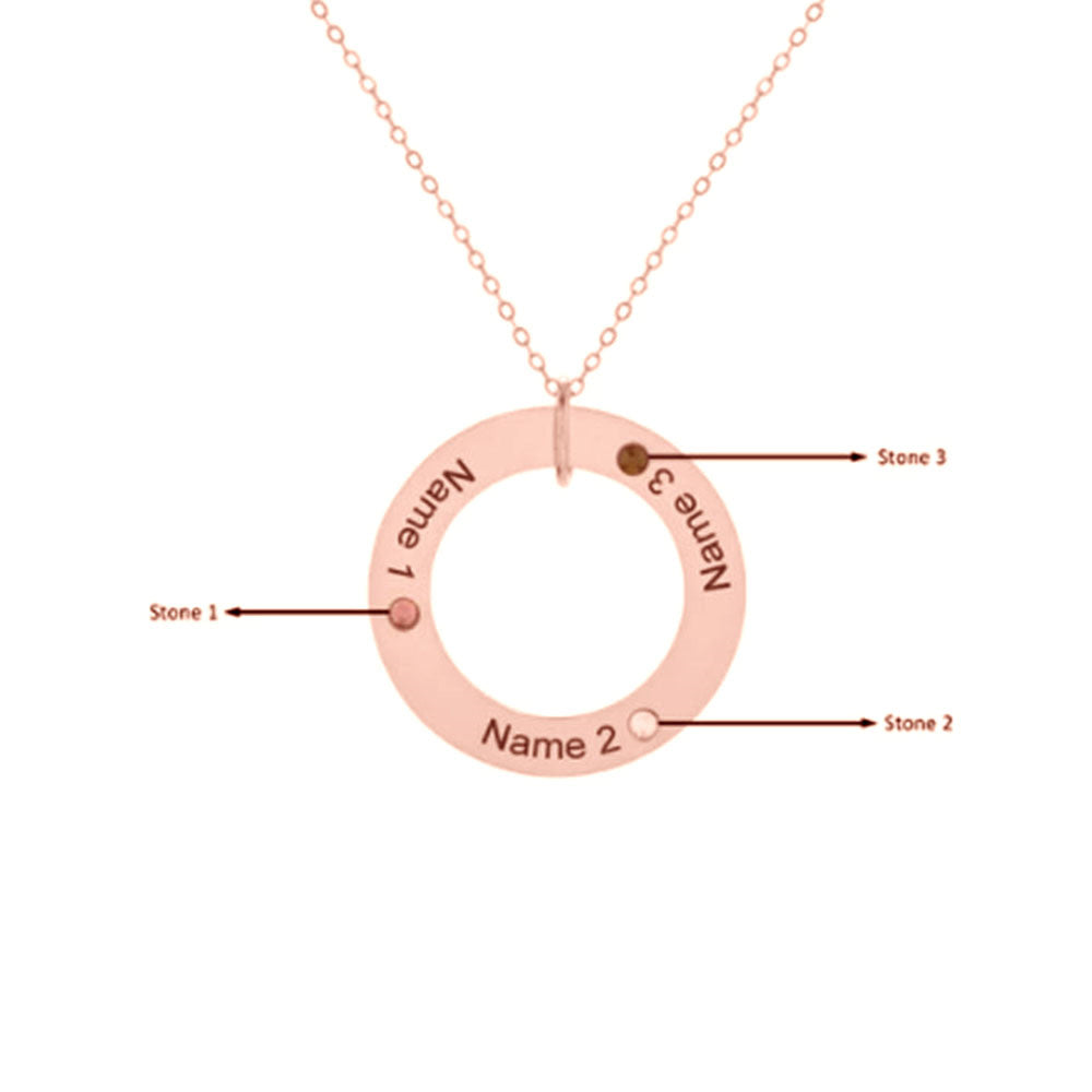 Custom 925 Sterling Silver Circle Necklace