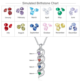 925 Sterling Silver Custom Birthstone Necklace