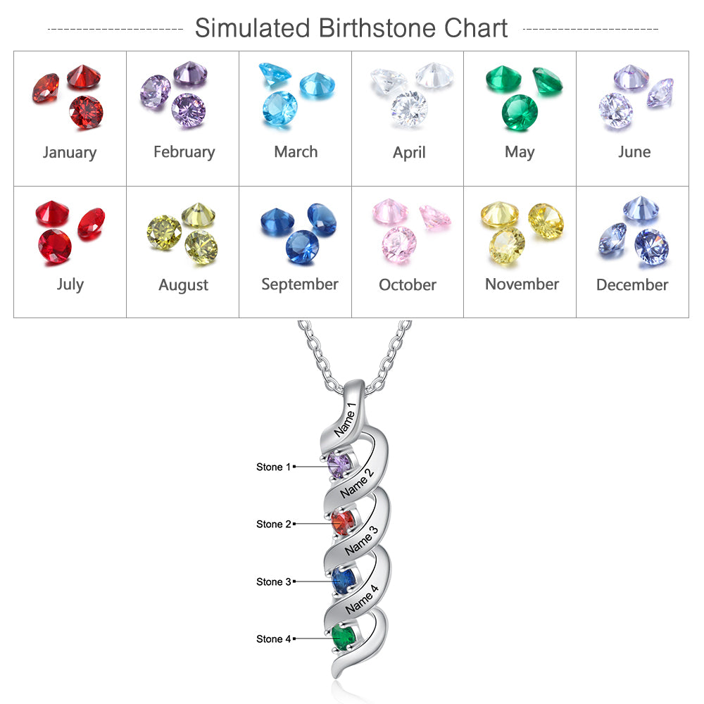 925 Sterling Silver Custom Birthstone Necklace
