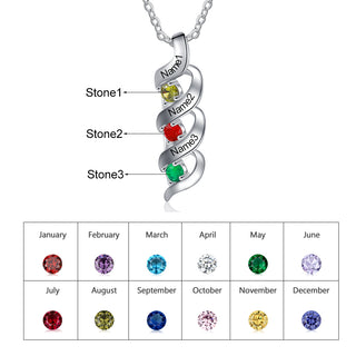 925 Sterling Silver Custom Birthstone Necklace