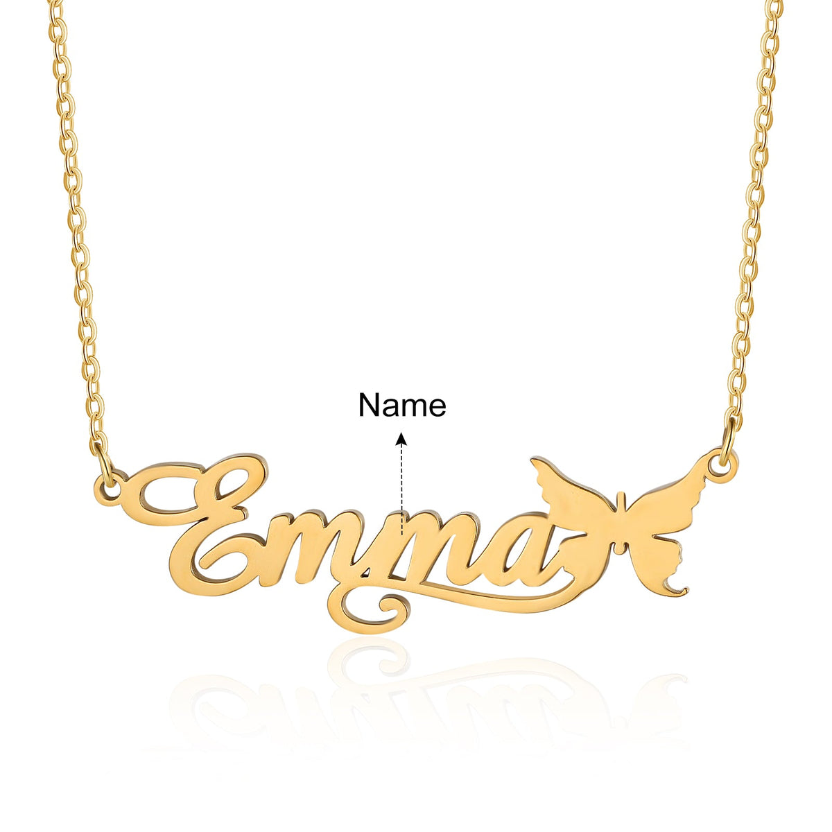 Custom Butterfly Name Necklace