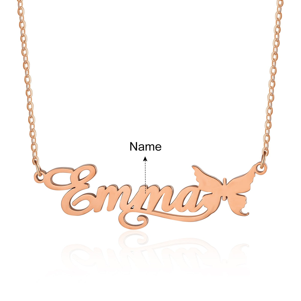 Custom Butterfly Name Necklace