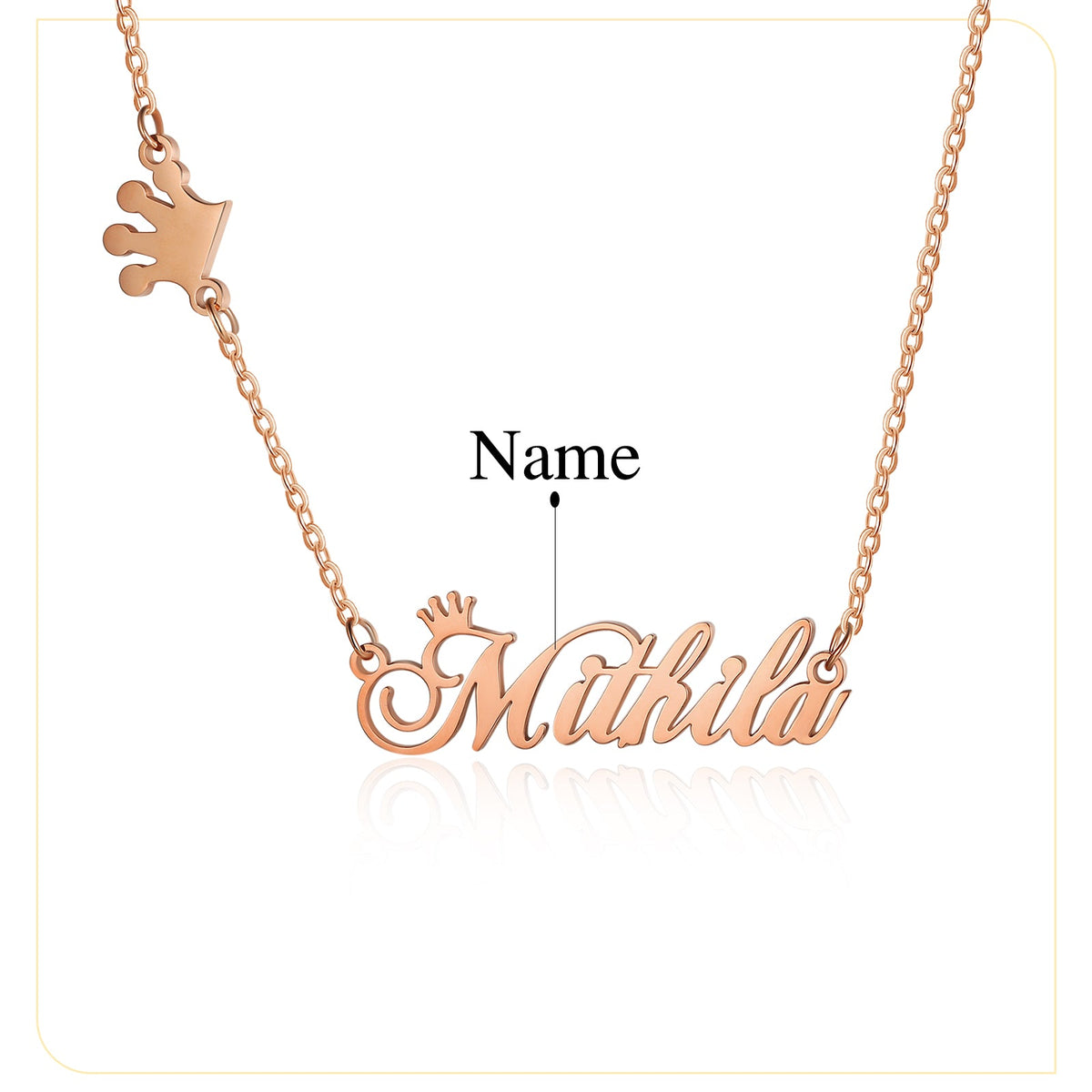 Custom Crown Name Necklace