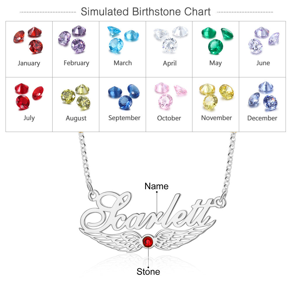 Custom Angel Wing Name Necklace