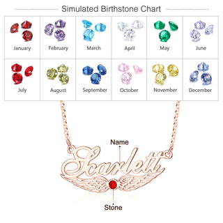 Custom Angel Wing Name Necklace