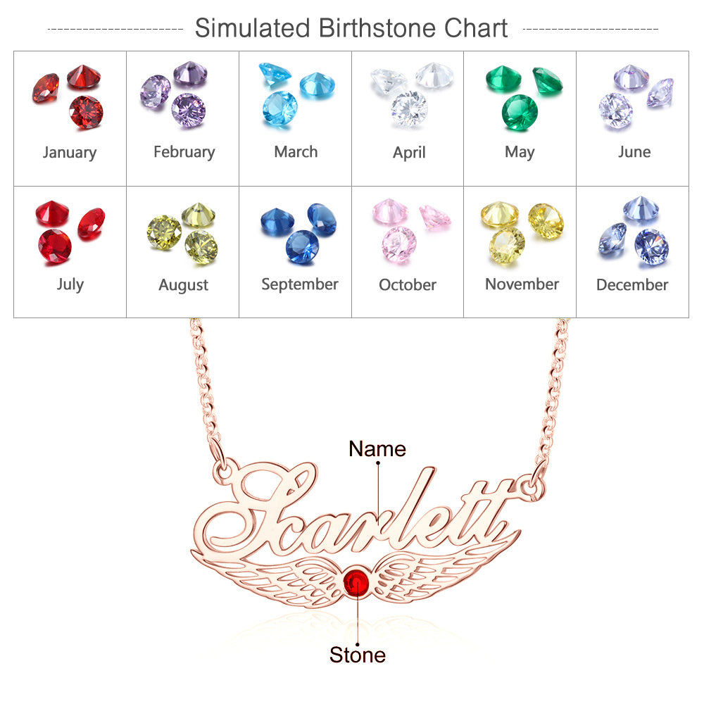 Custom Angel Wing Name Necklace