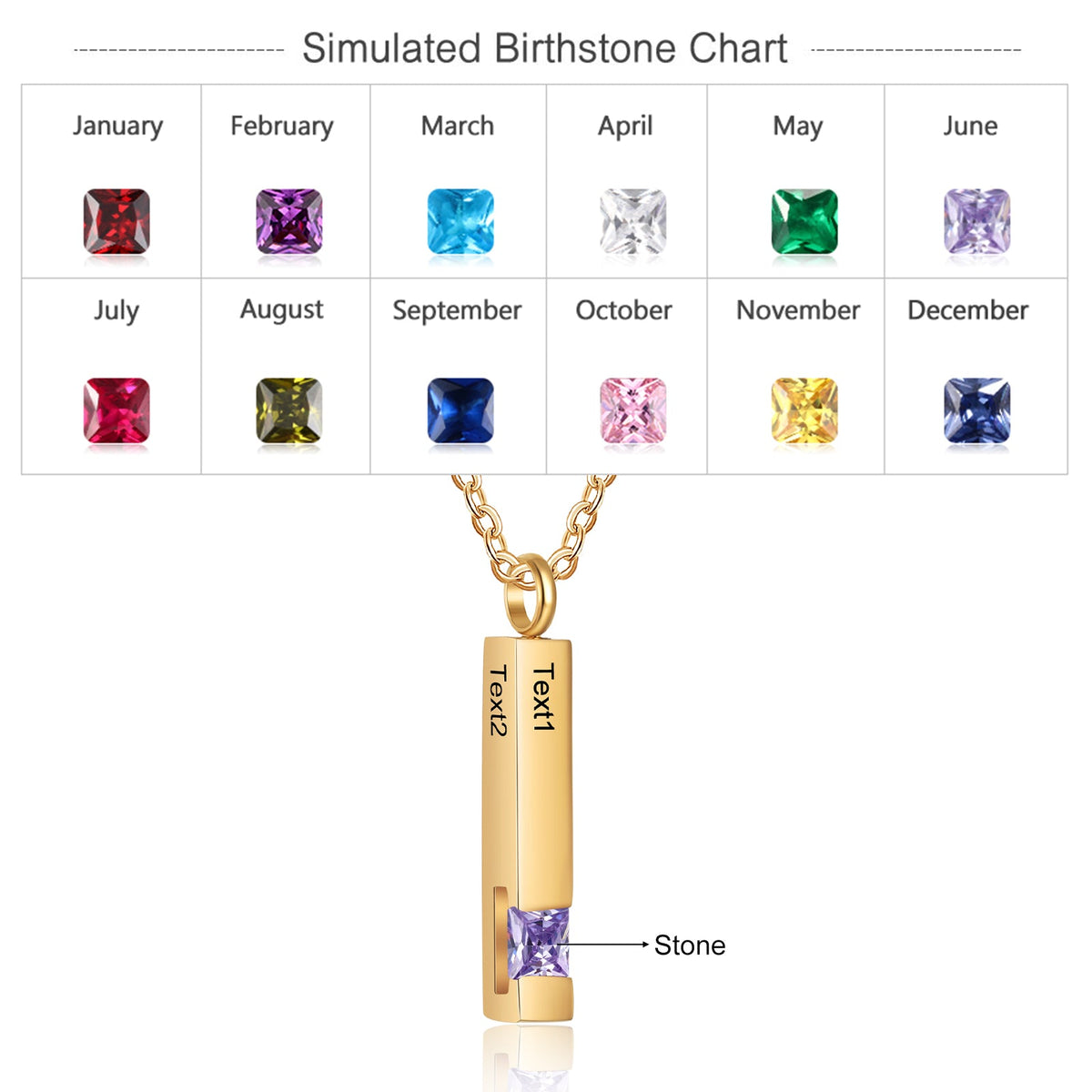 Custom Vertical Bar Ashes Necklace