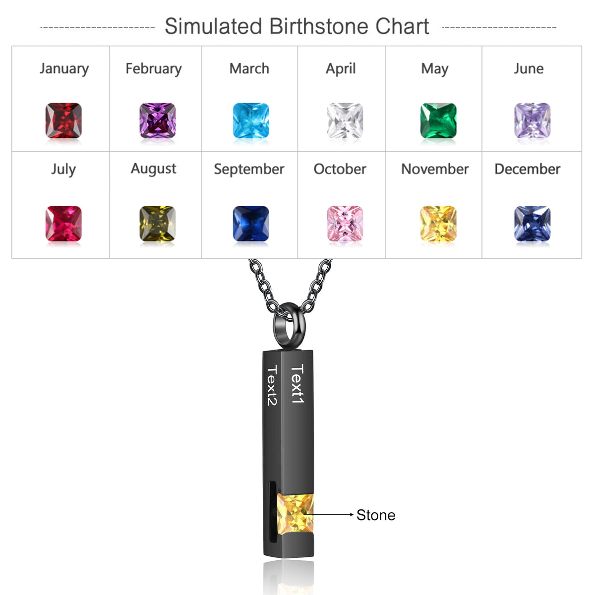 Custom Vertical Bar Ashes Necklace