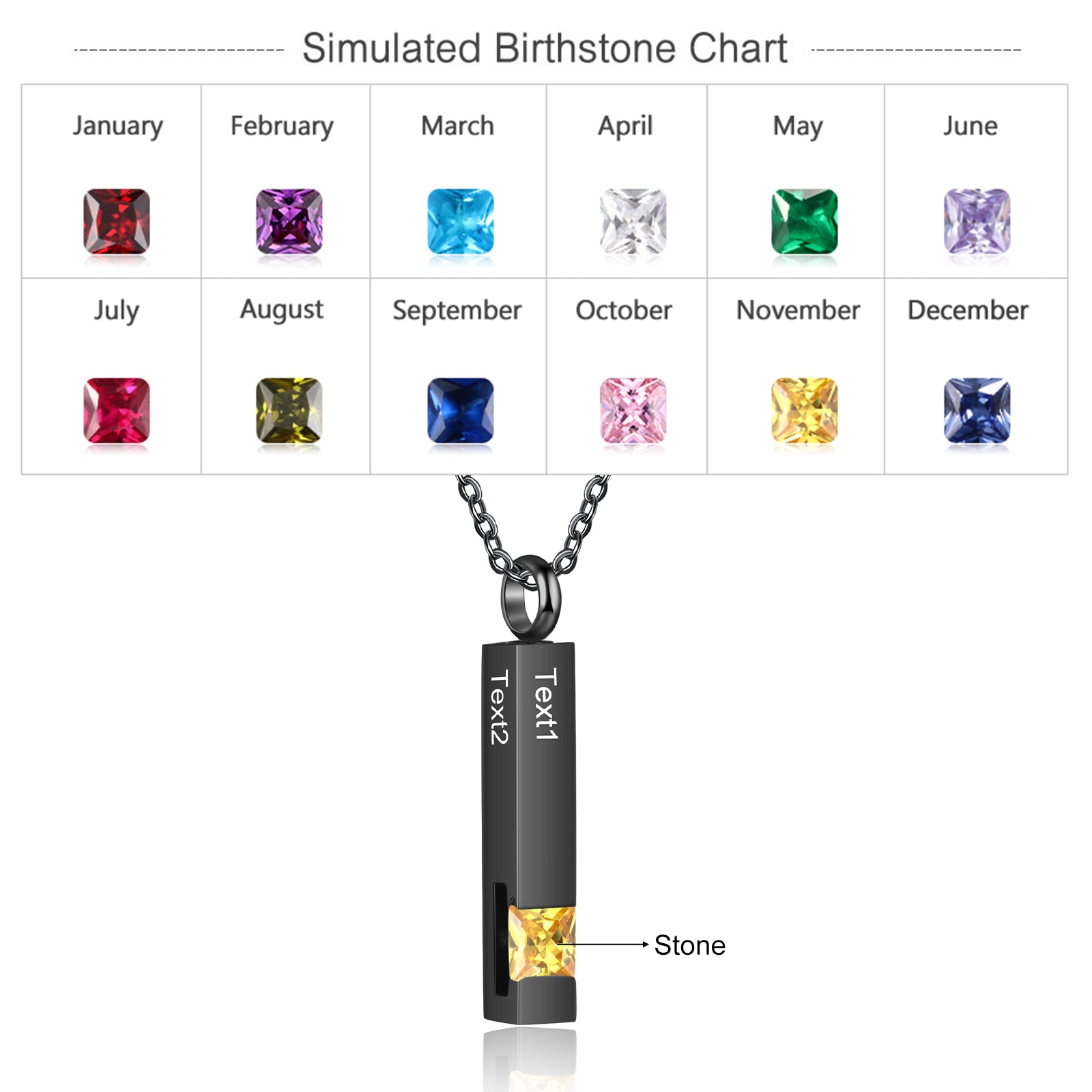 Custom Vertical Bar Ashes Necklace