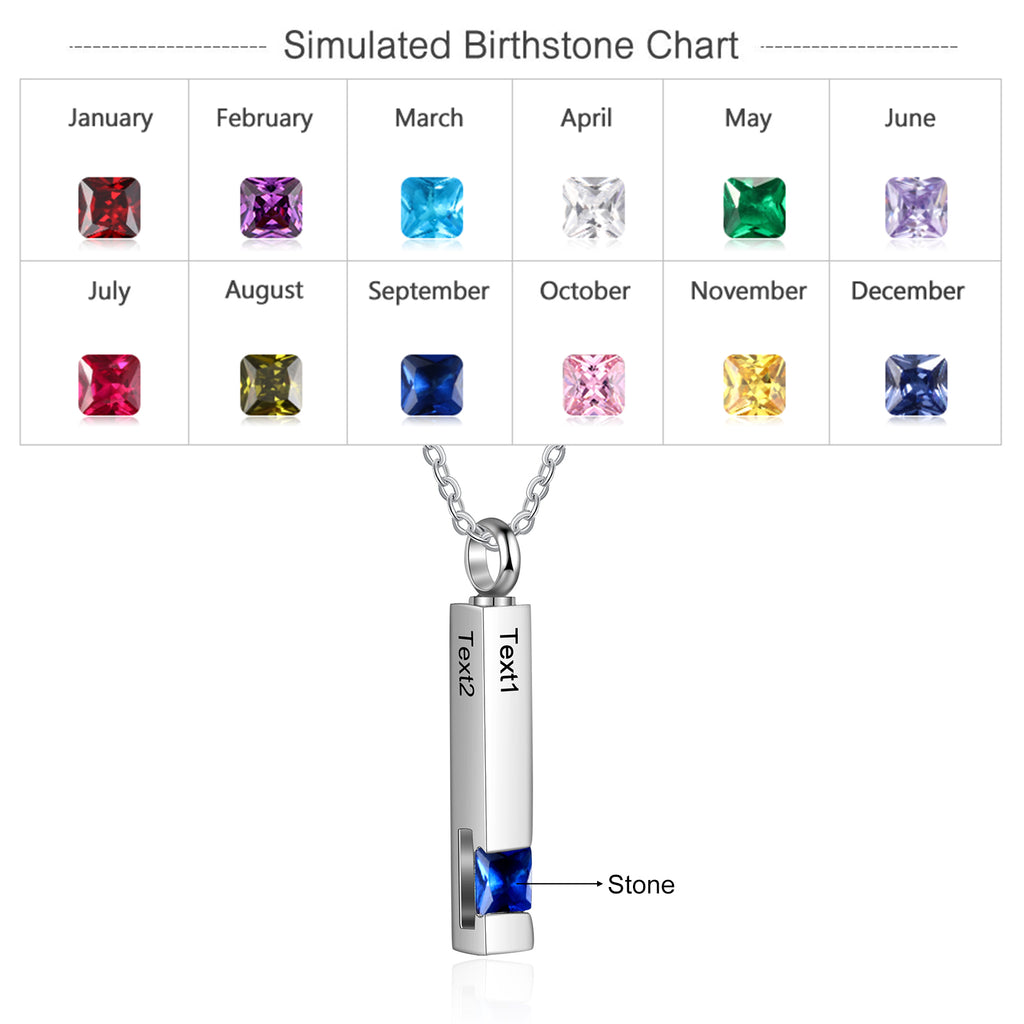 Custom Vertical Bar Ashes Necklace