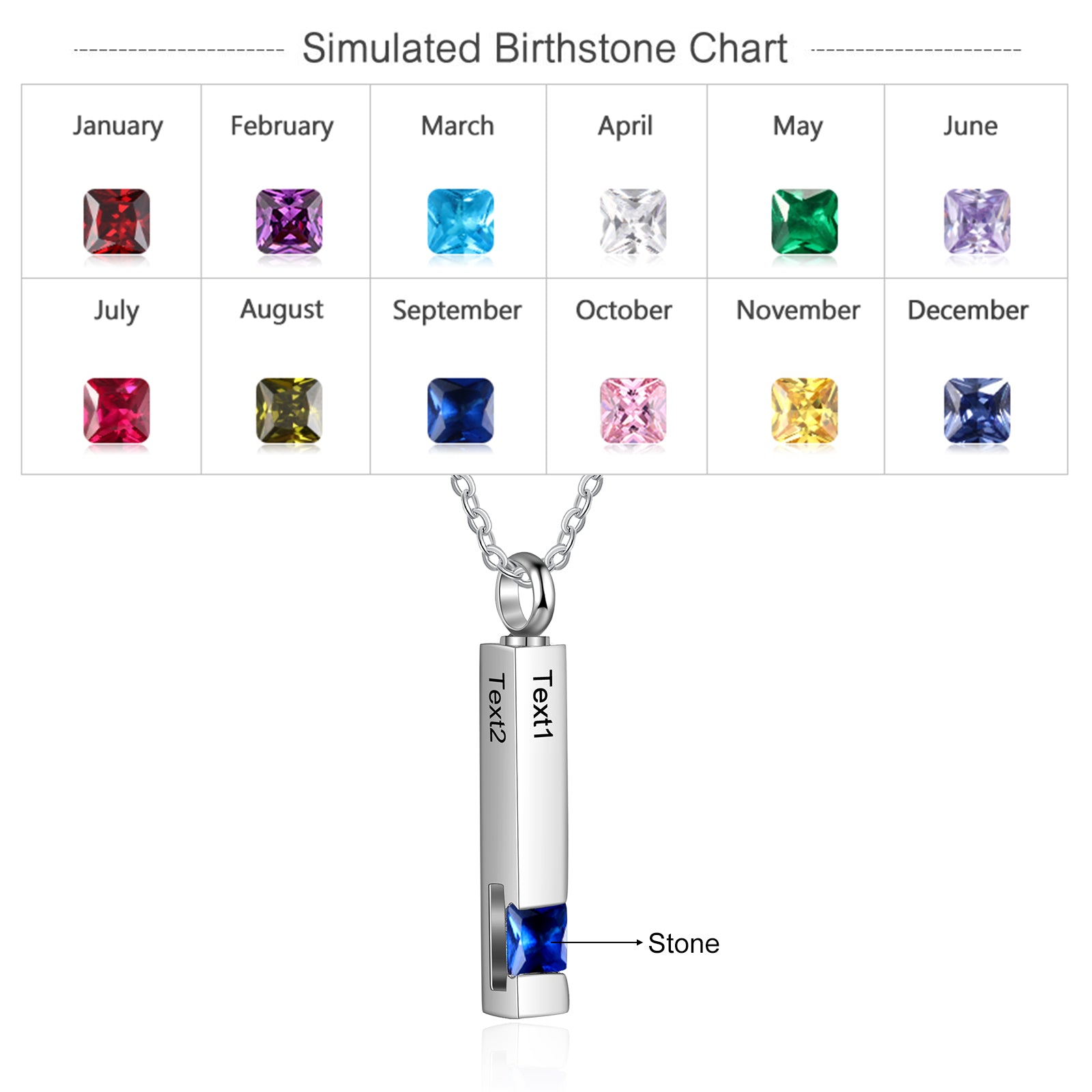 Custom Vertical Bar Ashes Necklace