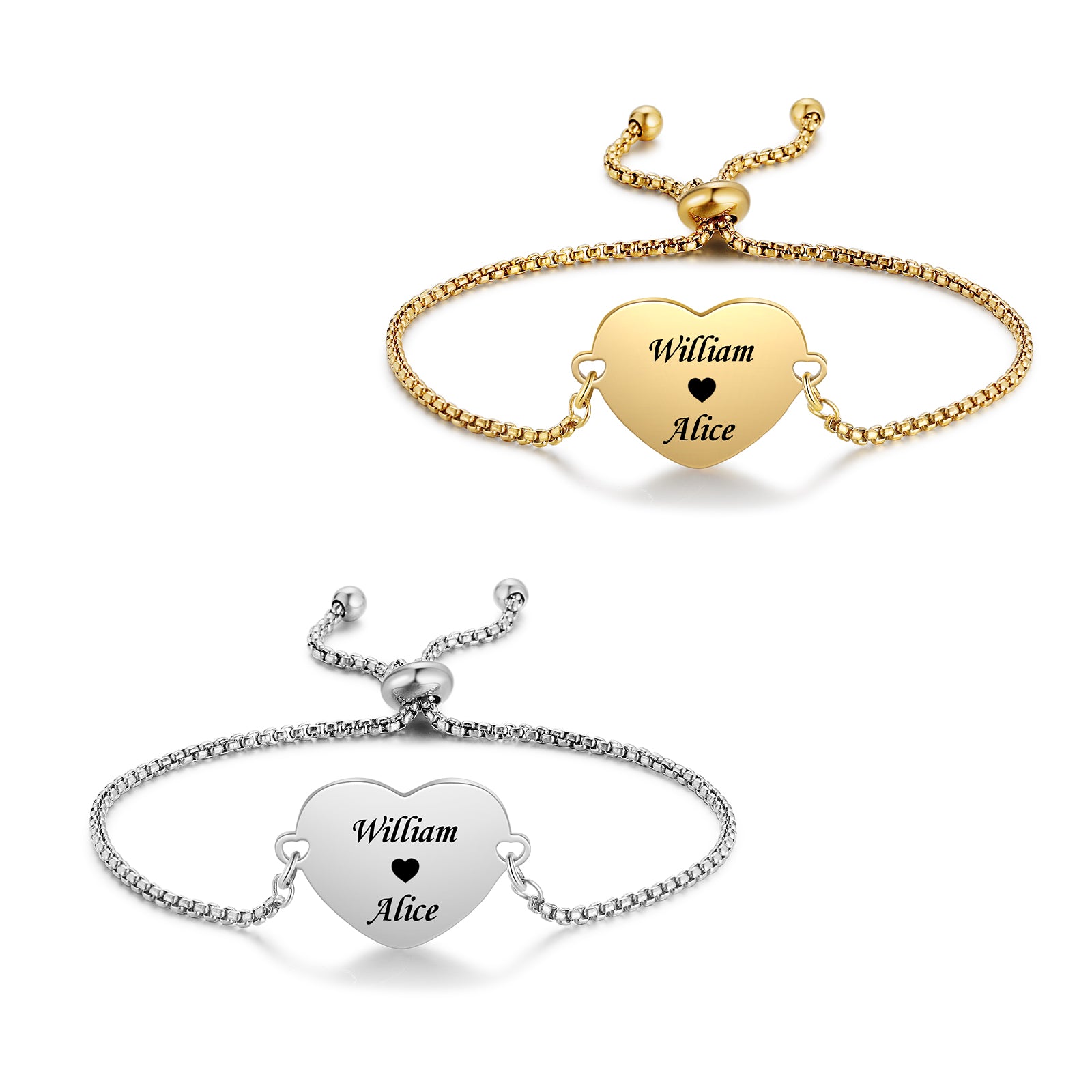 Custom Heart Shaped Photo Couple Bracelet